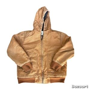 Walls Zero-Zone Canvas Tan Outdoor Hooded Jacket Youth Size XL 16 Hunting Ranch